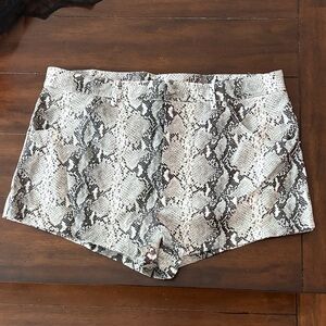 Steve Madden High Waist Snakeskin Shorts